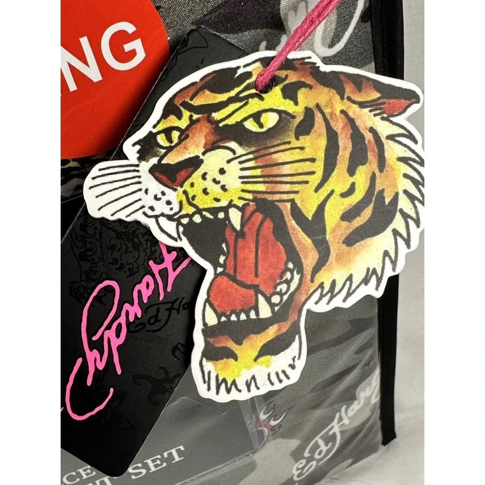 Ed Hardy King Sheet Set 6 Piece Camo Tiger 4 Pillowcases New
